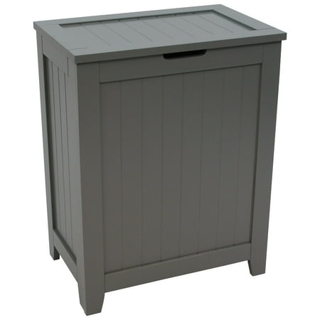 Redmon Contemporary Country Collection Plastic Laundry Hamper, Grey