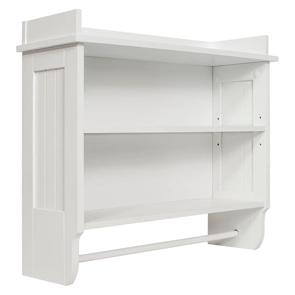 Redmon Contemporary Country Wall Towel Bar Shelf, One Size, White (5225) Large