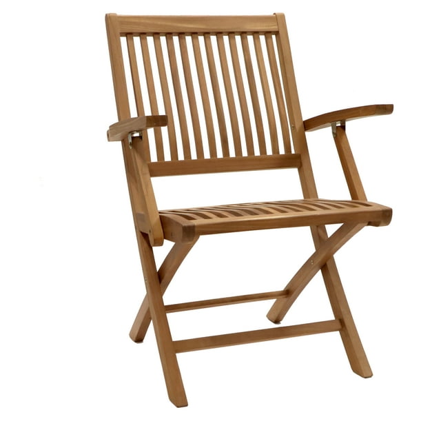 Redmon Genuine Teak Wood Full Size Folding Chair, Single
