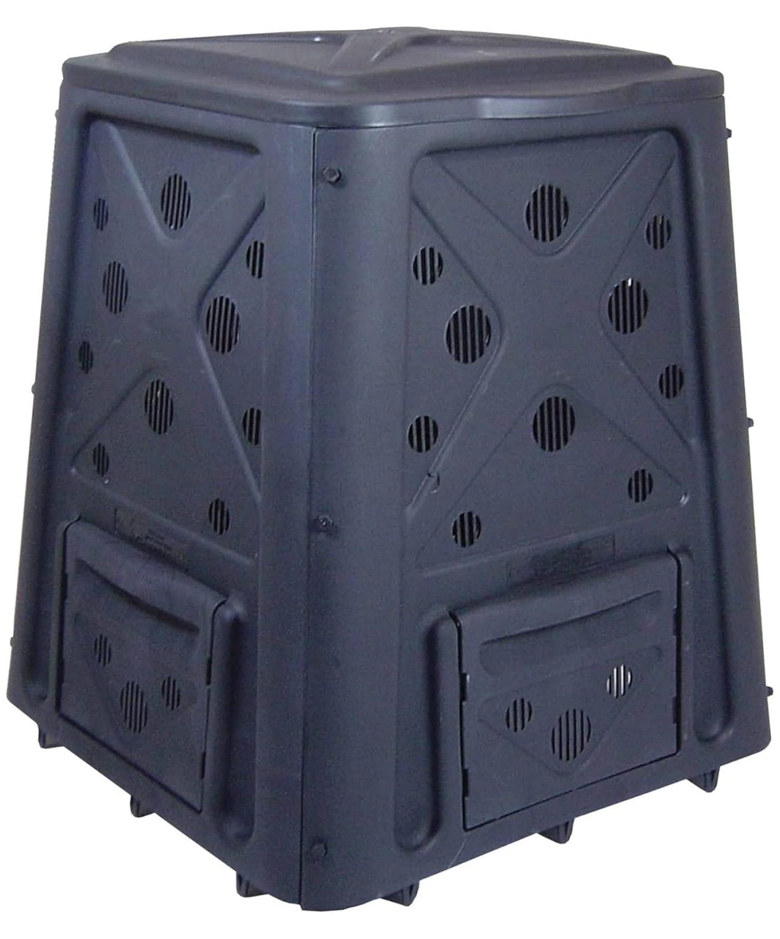 Redmon Outdoor Compost Bin with Lift Off Lid, 4-Door Access \u0026 Vent Holes, 65 Gallon