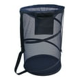 thumbnail image 1 of Redmon Pop up Mesh Hamper, Adjustable Shoulder Strap, Coin Pouch, Drawstring Closure, Navy, 1 of 3