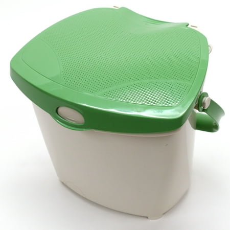 Redmon 1.9 Gal Kitchen Compost Bin, Odor Control Lid for Food Scraps, Beige/Green