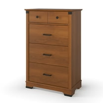 Child Craft Redmond 42" Interlocking 4-Drawer Chest for Nursery or Bedroom, Rustic Design, Anti-Tip Kit, Coach Cherry