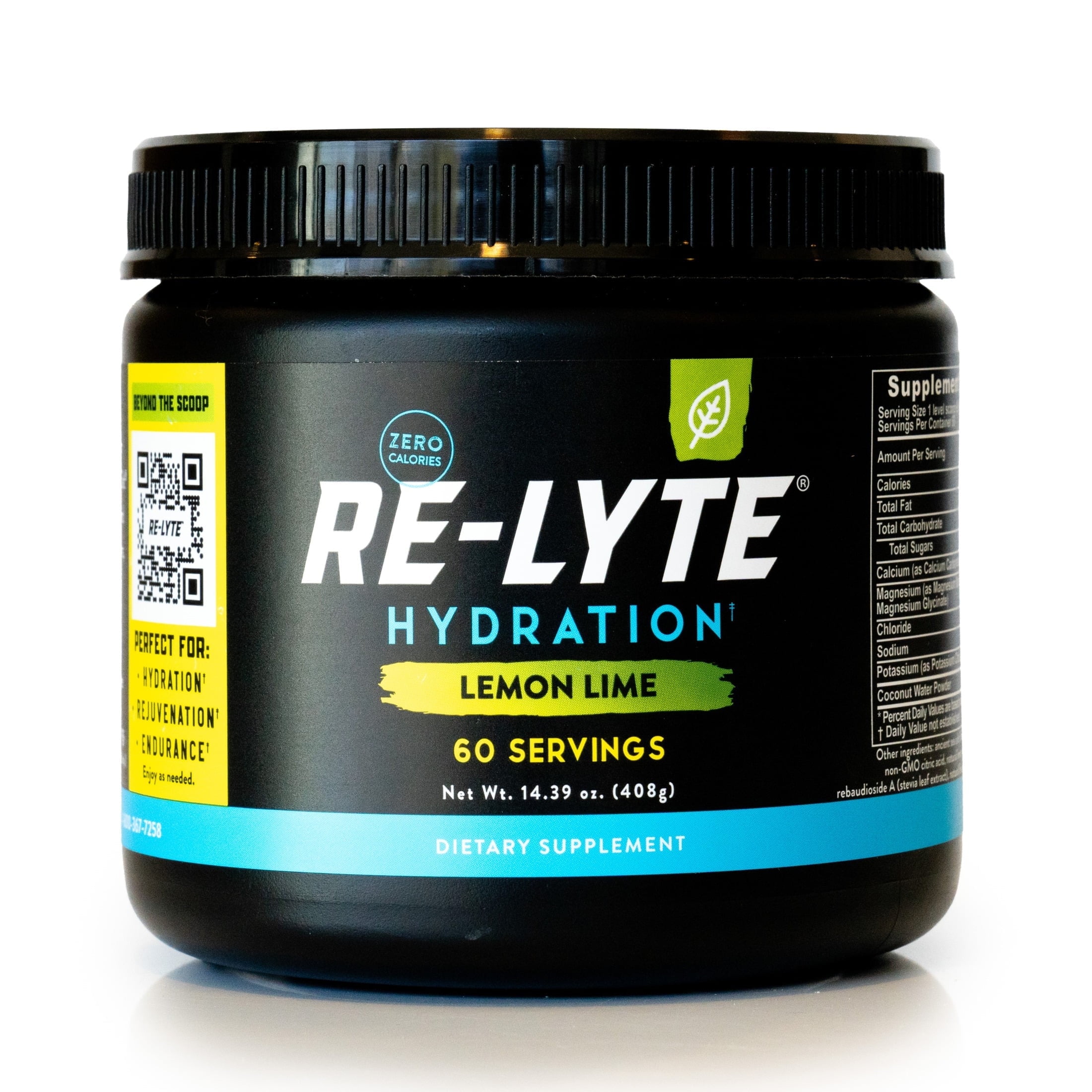 Redmond Re-Lyte Hydration Drink Mix (Lemon Lime) 14.39 oz Jar