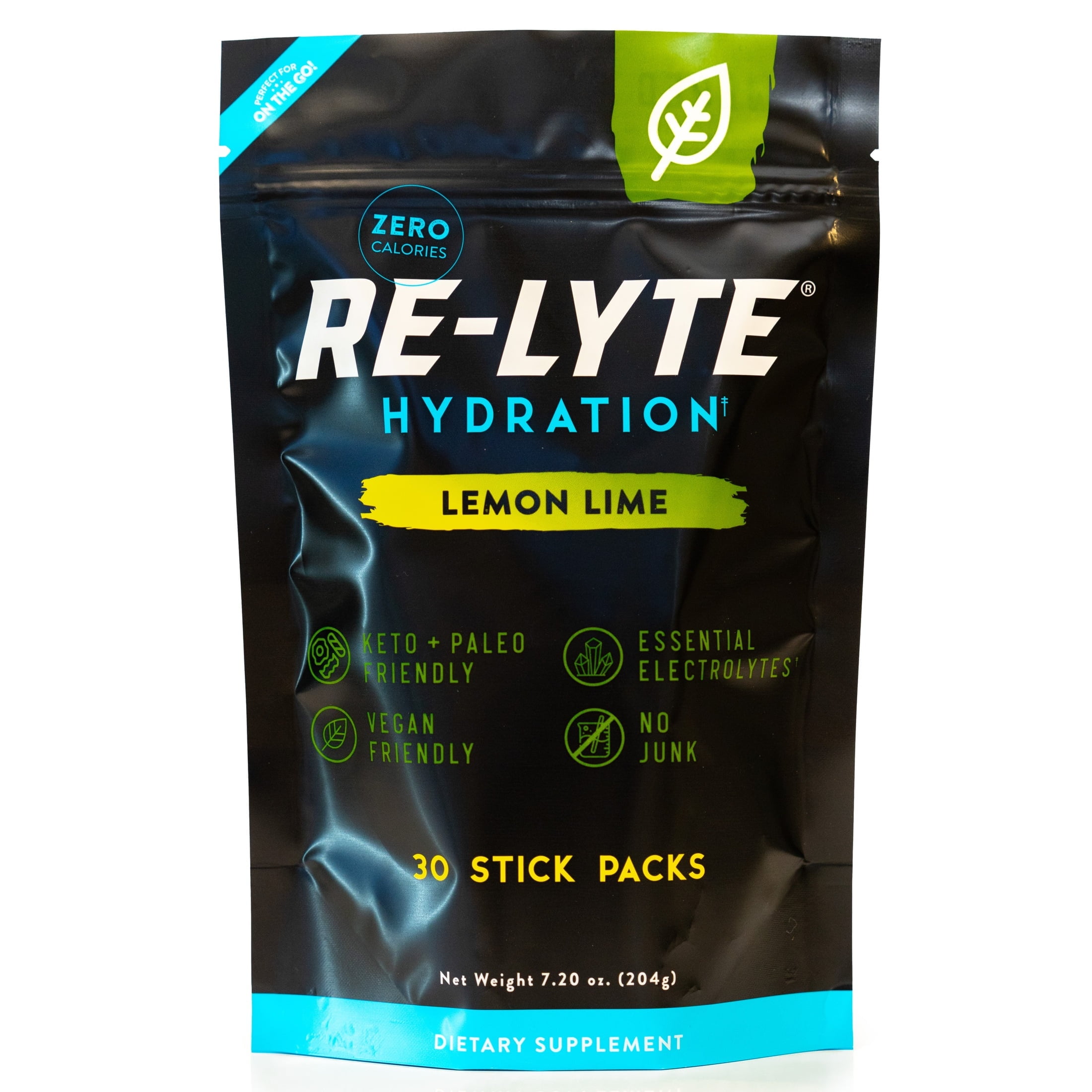 Redmond Re-Lyte Hydration Drink Mix (Lemon Lime), 30 Stick Packs