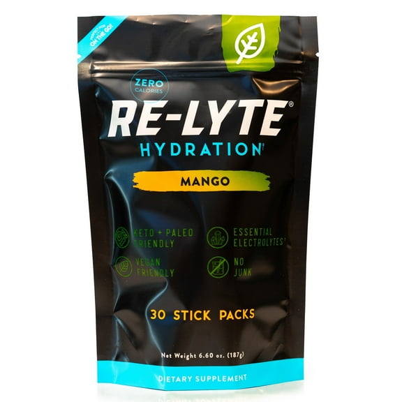 Redmond Re-Lyte Hydration Drink Mix (Mango), 30 Stick Packs
