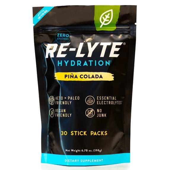 Redmond Re-Lyte® Hydration Drink Mix (Pina Colada), 30 Stick Packs