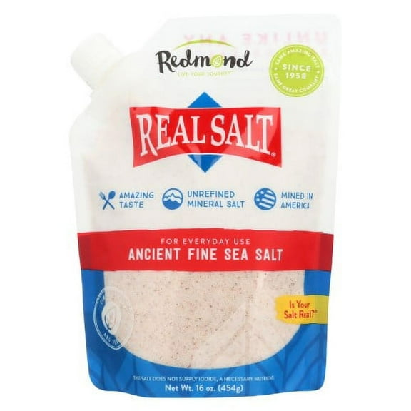 Redmond Real Salt Ancient Fine Sea Salt 16 oz (Pack of 2)
