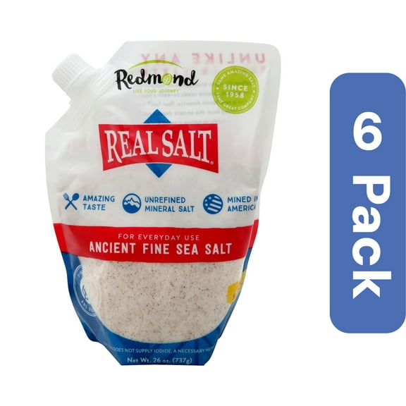 Redmond Real Salt Standup Pouch with Spout 26 oz (Pack Of 6)