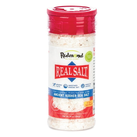 Redmond Real Sea Salt Natural Unrefined Gluten Free Kosher 10 Ounce Shaker