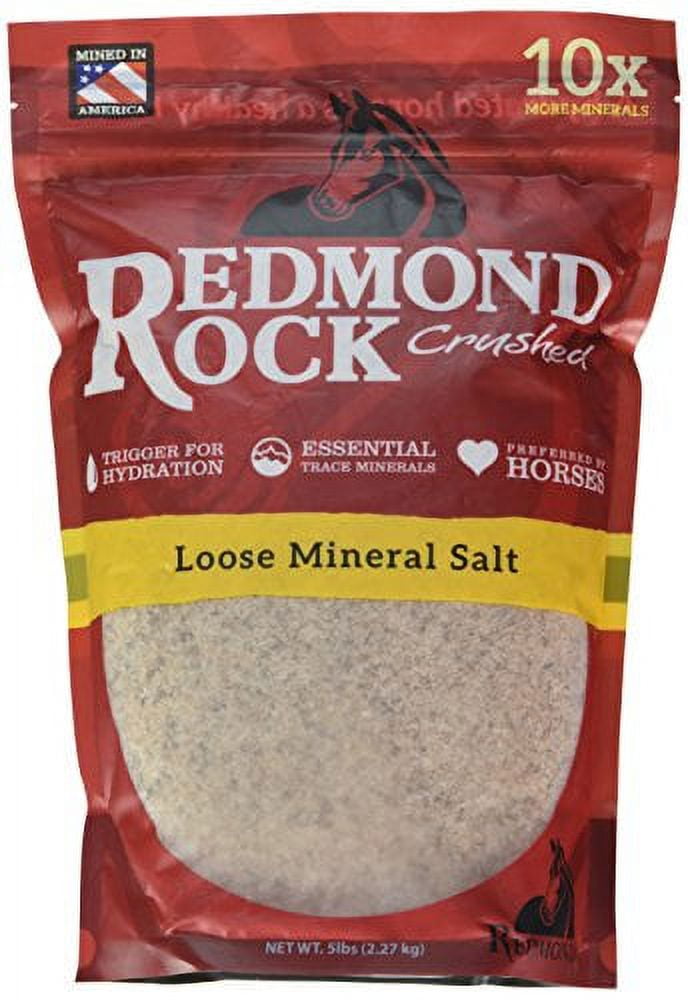Redmond Rock Crushed Loose Mineral Salt for Horses, 5 lb. Pouch