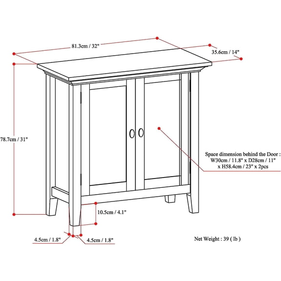 Redmond Solid Wood 32 Inch Wide Transitional Low Storage Cabinet Rustic Natural Aged Brown for Living Room Entryway