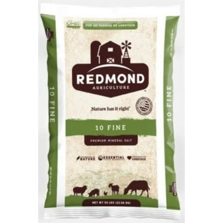 Redmond Trace Mineral Salt with Garlic, Organic, 50 lbs
