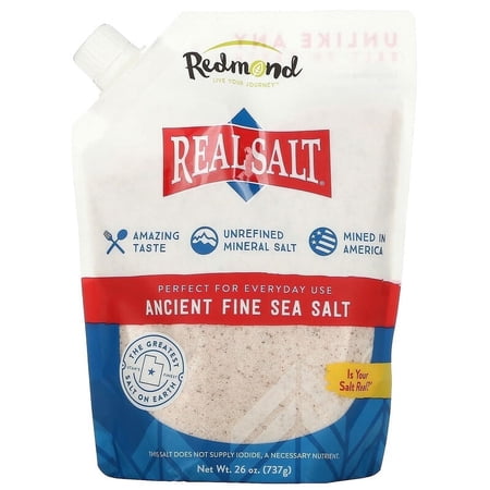 Redmond Trading Company, Real Salt, Ancient Fine Sea Salt, 26 oz Pack of 2