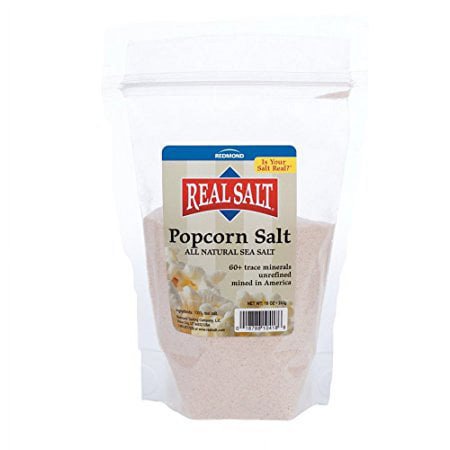 Redmond Real Sea Salt - Natural Unrefined Gluten Free Popcorn, 10 Ounce Pouch