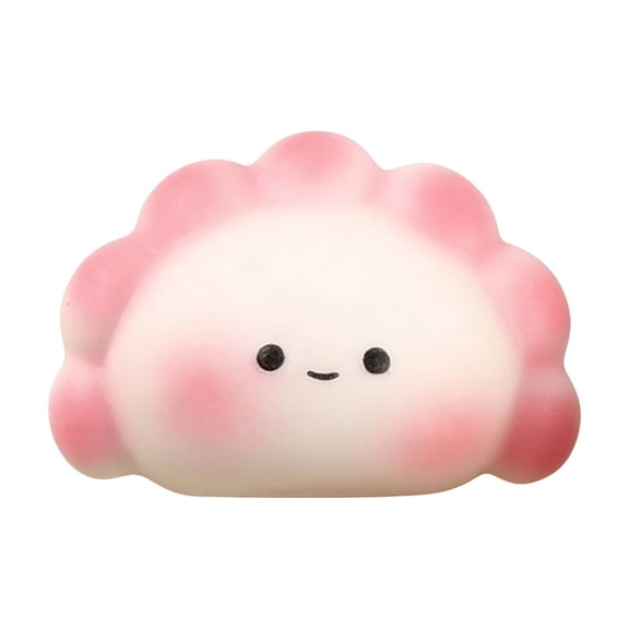 Rednachen Adorable Pink Blush Dumpling Squishy Toy, Soft Slow Rising Squeeze Fidget Sensory Toy, Stress Relief Hand Toy for Desktop Decoration and Daily Anxiety Relief,Pink