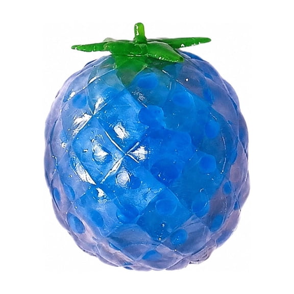 Rednachen Blue Bead Filled Pineapple Squishy Stress Toy, Transparent Squeeze Fidget Sensory Toy for Anxiety Relief, Portable Hand Relaxation Toy for Office Home and Travel,blue