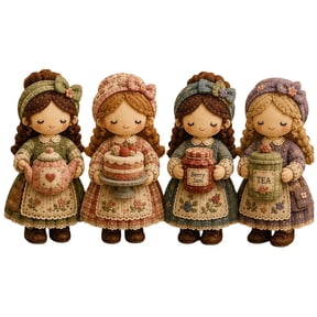 Rednachen Fairy Patchwork DIY Collection Craft Set, 4 Pack Fairies Patchwork Sewing Kit Handcrafted Fabric Set, Creative Art Kit for DIY Enthusiasts,Home Decor & Gift,A