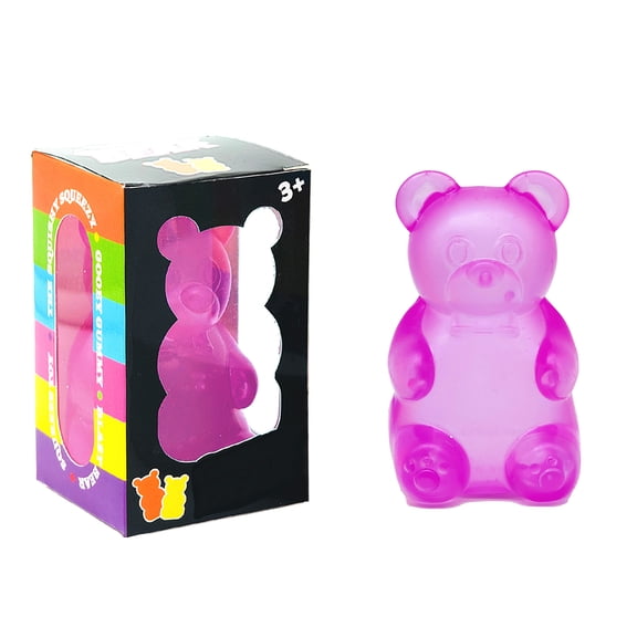 Rednachen Slow Rising Maltose Stress Relief Squeeze Ball, Bear Shaped Fidget Toy for Anxiety Relief, Soft TPR Squishy Toy for Office Home Decompression,Purple