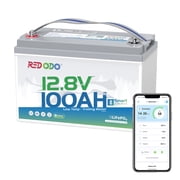 Redodo 12V 100Ah LiFePO4 Battery Bluetooth 100A BMS Remote Control Lithium Battery Low-Temp Protection for Trolling Motor RV
