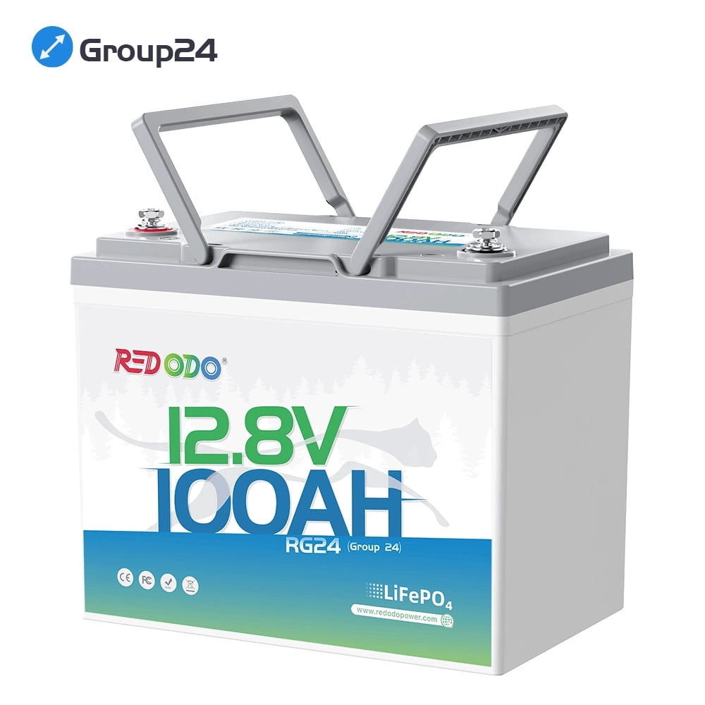 Redodo 12V 100Ah RV LiFePO4 Battery Group 24 100A BMS 15000 Cycles Lithium Battery for Travel Trailer Off Grid