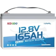 Redodo 12V 165Ah LiFePO4 Battery with Bluetooth, 165A BMS, 2112Wh, Group 31 Lithium Battery with 1.65X Longer Lasting, Perfect for RV, Marine, Solar
