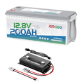 thumbnail image 1 of Redodo 12V 200Ah Lithium ion Battery PLUS with 12V 40A charger, Max 2560W Power Output 200A BMS Protection, Up to 15000 Deep Cycles Lifepo4 Battery, for RVs, Solar Systems, Off Grid, Marine, 1 of 7