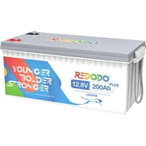 Redodo 12V 200Ah Plus Lithium LiFePO4 Battery 200A BMS 4000+ Deep Cycles for RV, Solar