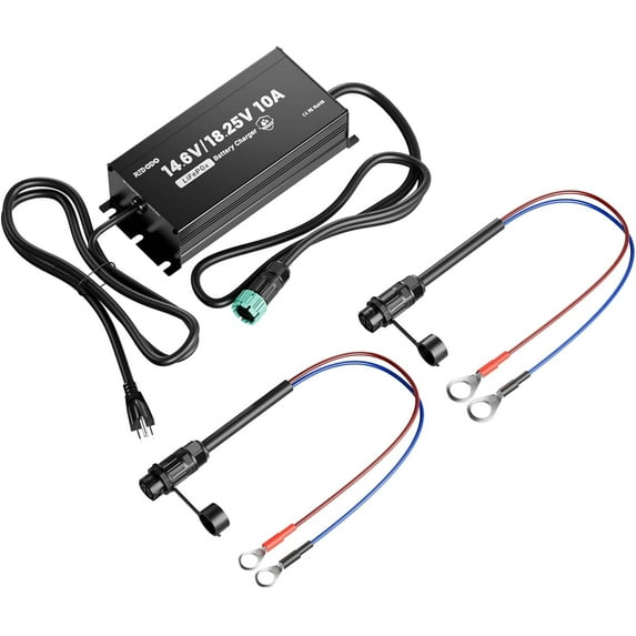 Redodo 14.6V/18.25V 10A Lithuim Battery Charger for Lithium Iron Phosphate Battery,Support Fast Charging,with IP65 Waterproof Design,LED Indicators,Designed for Deep Cycle LiFePO4 Battery Charging