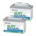 thumbnail image 1 of Redodo 2 Pack 12V 100Ah LiFePO4 Battery Bluetooth 100A BMS Remote Control Lithium Battery Low-Temp Protection for Trolling Motor RV, 1 of 10