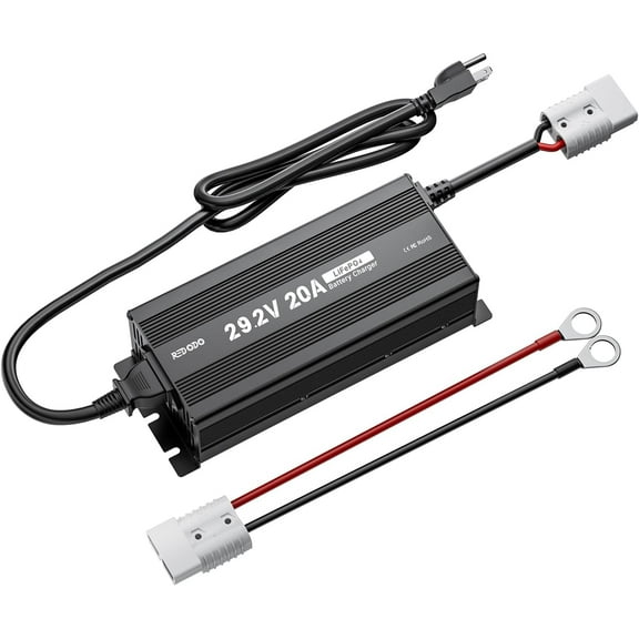 Redodo 29.2V 20A Update MINI Size LiFePO4 Battery Charger Fast AC-DC Charger,LED Indicators,6 Protections,Durable Shell,Cooling Fan