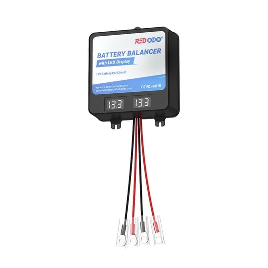 Redodo Battery Balancer 24V(2*12V) Equalizer with LED Display, Supports for LiFePO4/Lead Acid/Gel Battery,Perfect for Home, RV, Solar, Trolling Motor, off-Grid