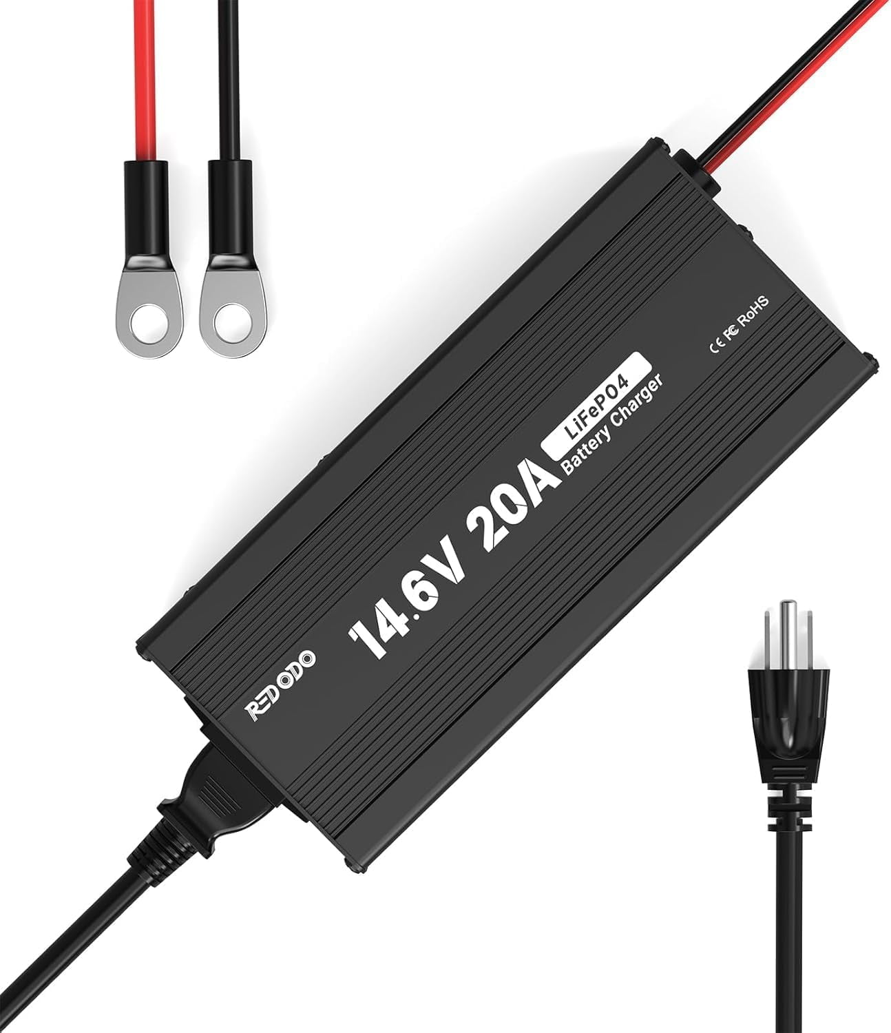 Redodo LiFePO4 Battery Charger for 12V Lithium Batteries, BMS ...
