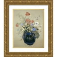 thumbnail image 1 of Redon, Odilion 15x18 Gold Ornate Wood Framed with Double Matting Museum Art Print Titled - A Vase OF Blue Flowers, 1 of 4