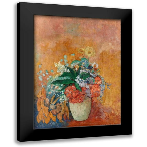 Redon, Odilon 11x14 Black Modern Framed Museum Art Print Titled - Vase of Flowers