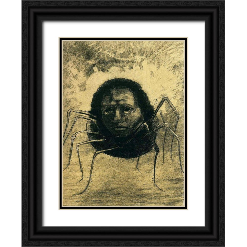Redon, Odilon 11x14 Black Ornate Wood Framed with Double Matting Museum ...