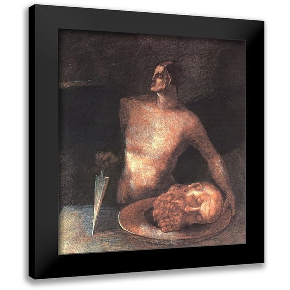 Redon, Odilon 12x13 Black Modern Framed Museum Art Print Titled - Angel Executioner