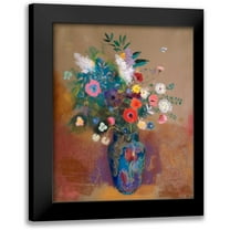 Redon, Odilon 12x14 Black Modern Framed Museum Art Print Titled - Bouquet of Flowers