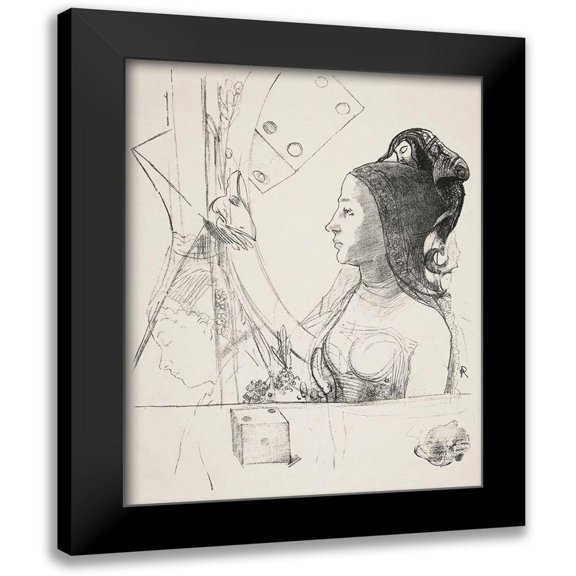 Redon, Odilon 12x14 Black Modern Framed Museum Art Print Titled - Untitled (1900) from the series Trial Plates
