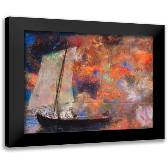 Redon, Odilon 14x12 Black Modern Framed Museum Art Print Titled - Flower Clouds