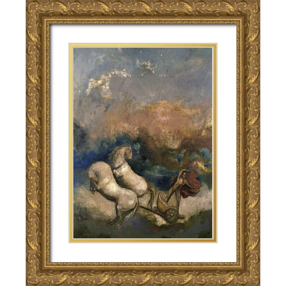 Redon, Odilon 14x18 Gold Ornate Wood Framed with Double Matting Museum Art Print Titled - Charioteer