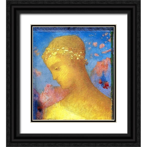 Redon, Odilon 15x17 Black Ornate Wood Framed with Double Matting Museum Art Print Titled - Beatrice Gold