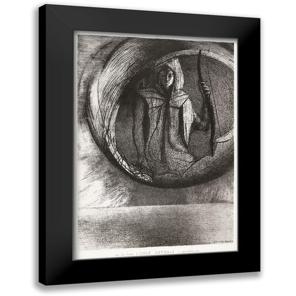 Redon, Odilon 18x24 Black Modern Framed Museum Art Print Titled - And Over There, the Astral Idol, the Apotheosis