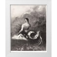 thumbnail image 1 of Redon, Odilon 19x24 White Modern Wood Framed Museum Art Print Titled - The Siren Clothed In Barbs, Emerged From the Waves, 1 of 4