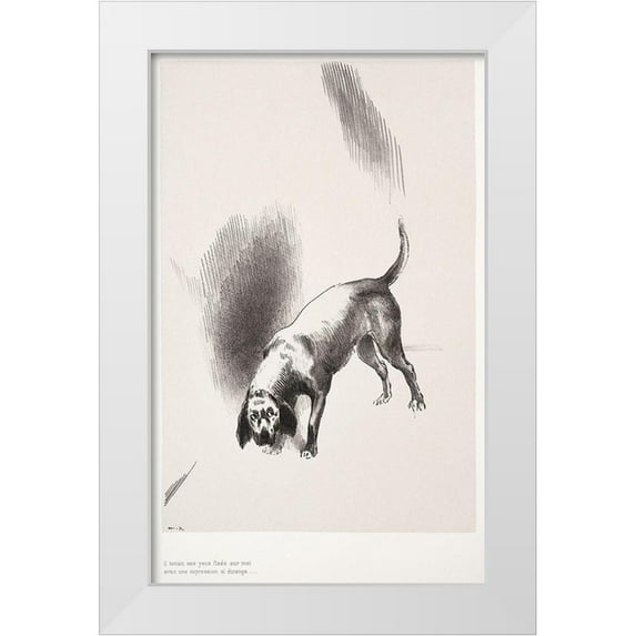 Redon, Odilon 22x32 White Modern Wood Framed Museum Art Print Titled - He Fixed His Eyes on Me with an Expression That Was So Strange