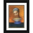 thumbnail image 1 of Redon, Odilon 23x32 Black Ornate Wood Framed with Double Matting Museum Art Print Titled - Small Bust Of A Young Girl, 1 of 4