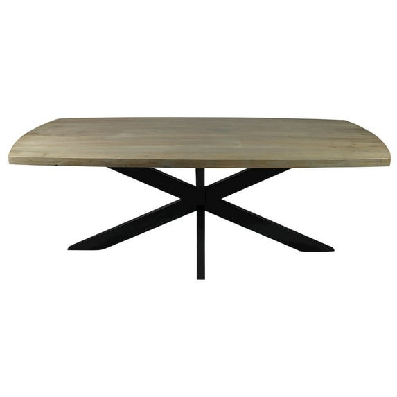 Redondo Felix Solid Wood Dining Table with Cast Iron Legs in Natural - 82"