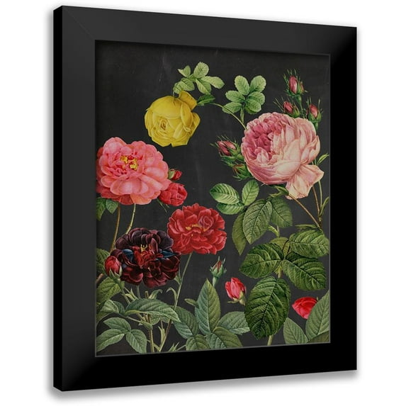 Redoute, Pierre 12x14 Black Modern Framed Museum Art Print Titled - Redoutes Bouquet II