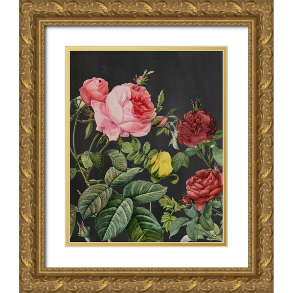 Redoute, Pierre 15x18 Gold Ornate Wood Framed with Double Matting Museum Art Print Titled - Redoutes Bouquet I