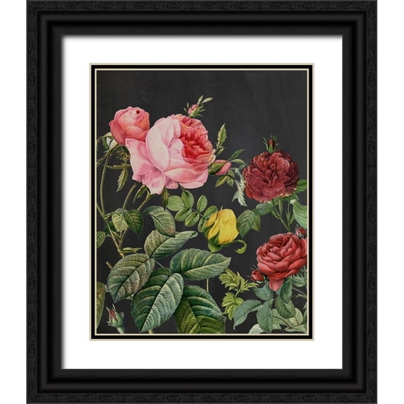 Redoute, Pierre 20x24 Black Ornate Wood Framed with Double Matting Museum Art Print Titled - Redoutes Bouquet I